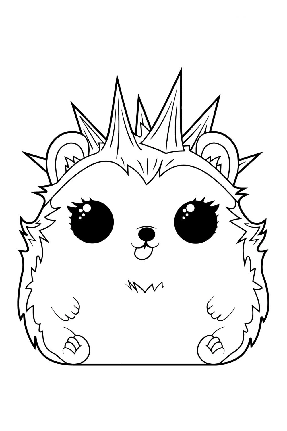Coloring book cute hedgehog welcomes summer